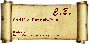 Czár Barnabás névjegykártya